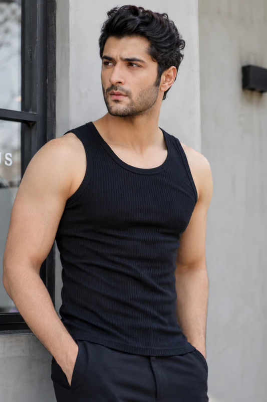 Basic Ribbed Tank Top Pack of Three- Black