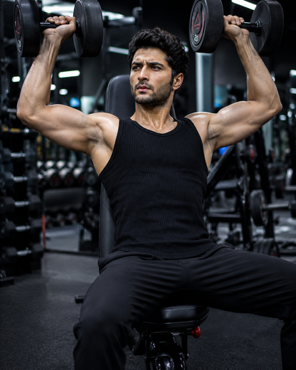 Basic Ribbed Tank Top Pack of Three- Black