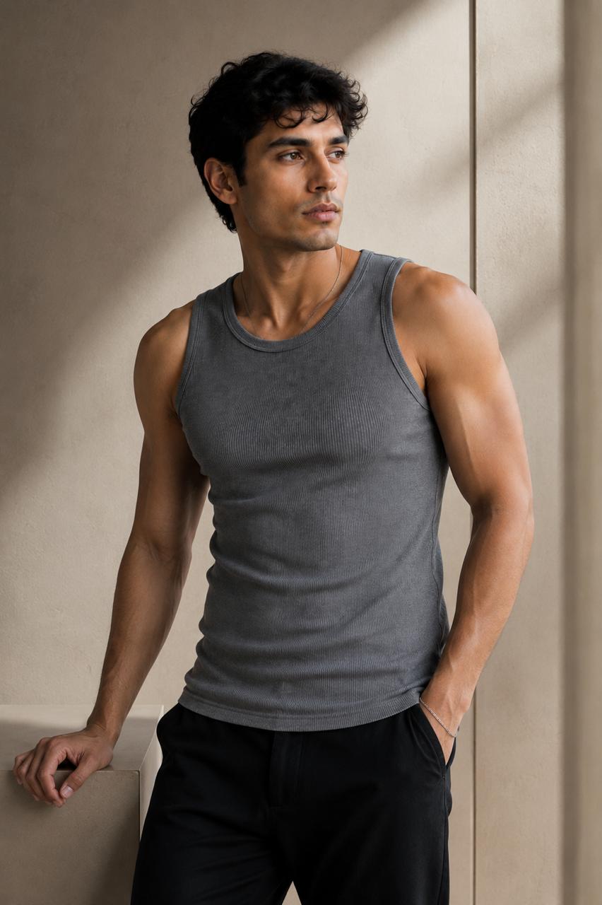 Basic Ribbed Tank Top Pack of Three-White