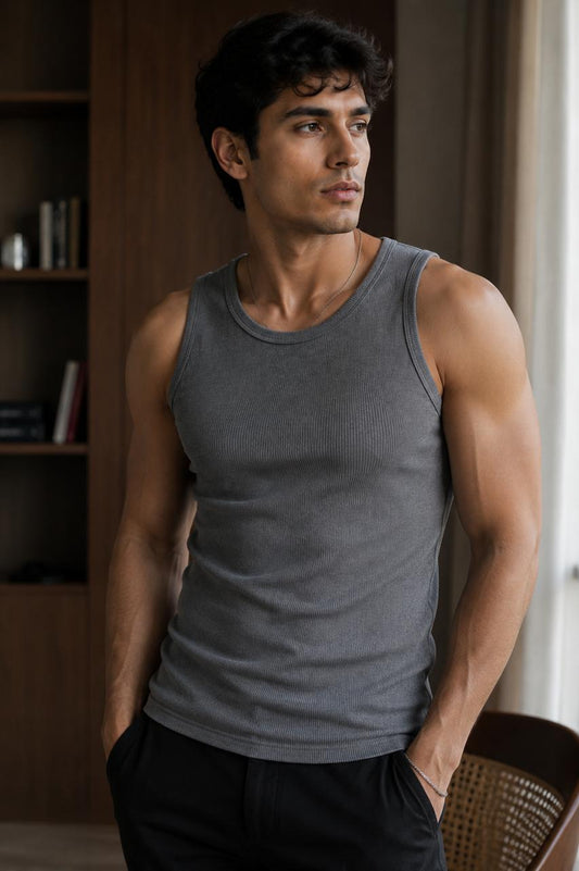 Basic Ribbed Tank Top Pack of Three-White